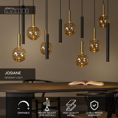 Lucide JOSIANE - Pendant light - 7xG9 - Black - Vibes